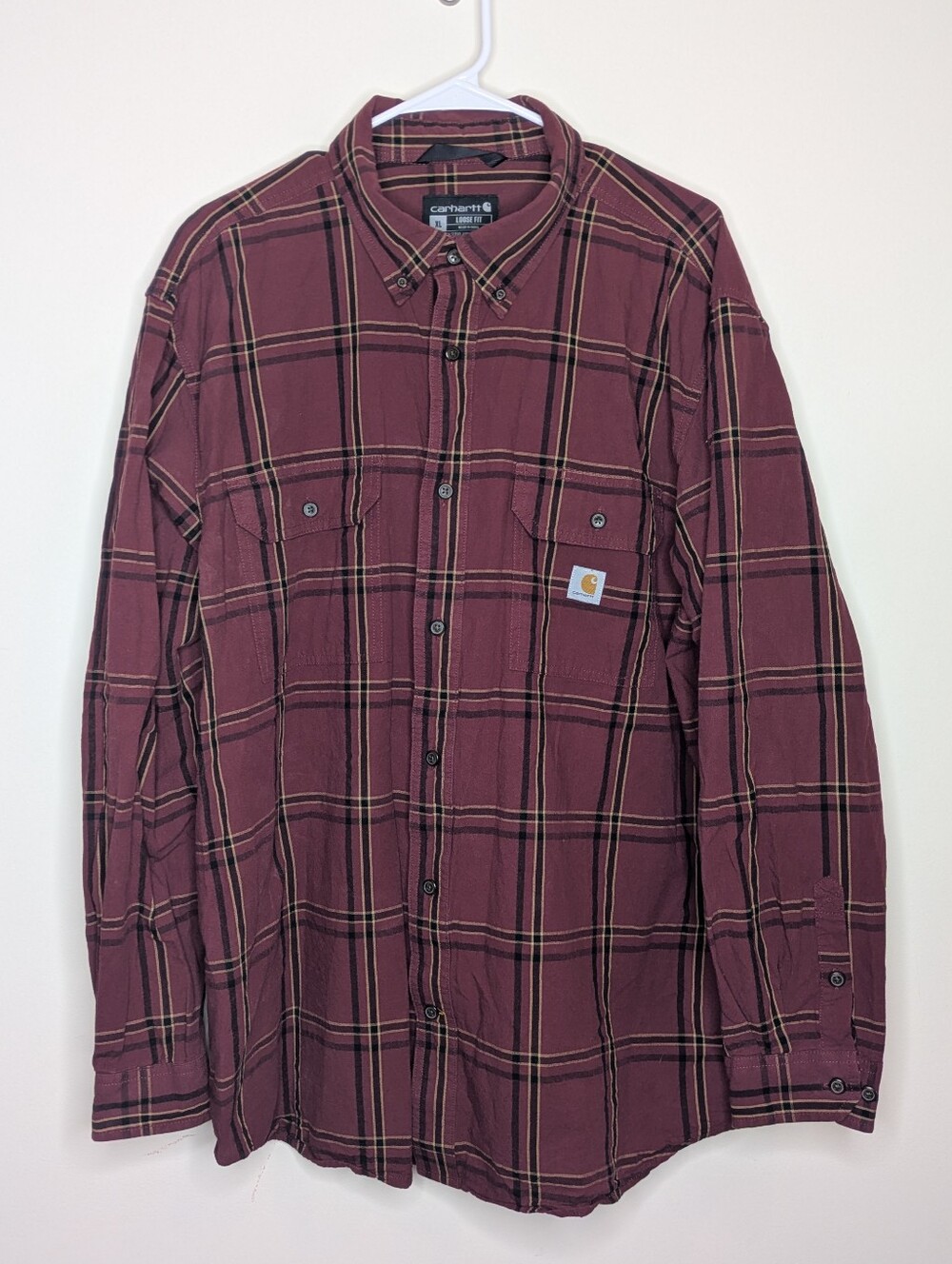 Carhartt Loose Fit Plaid Long Sleeve Shirt XL